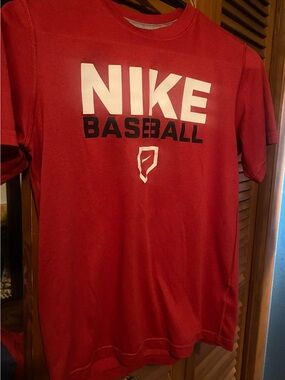Nike Red Dri-FIT Athletic Tee with White Print